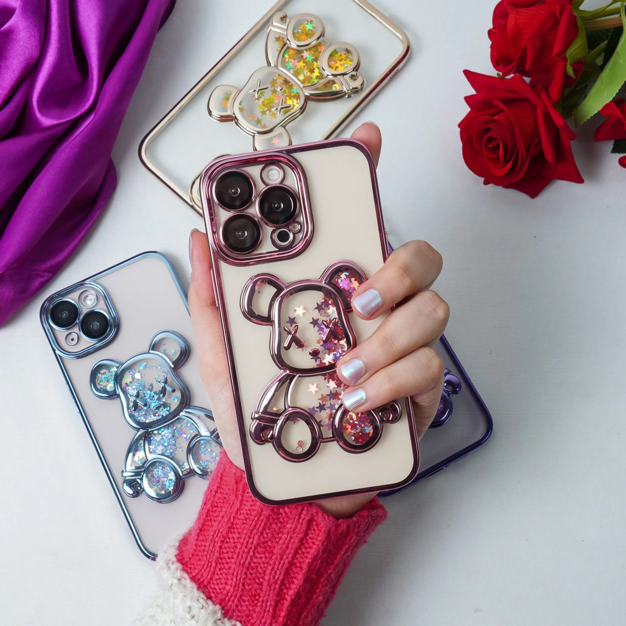 Transparent 3D Bear Protective Case