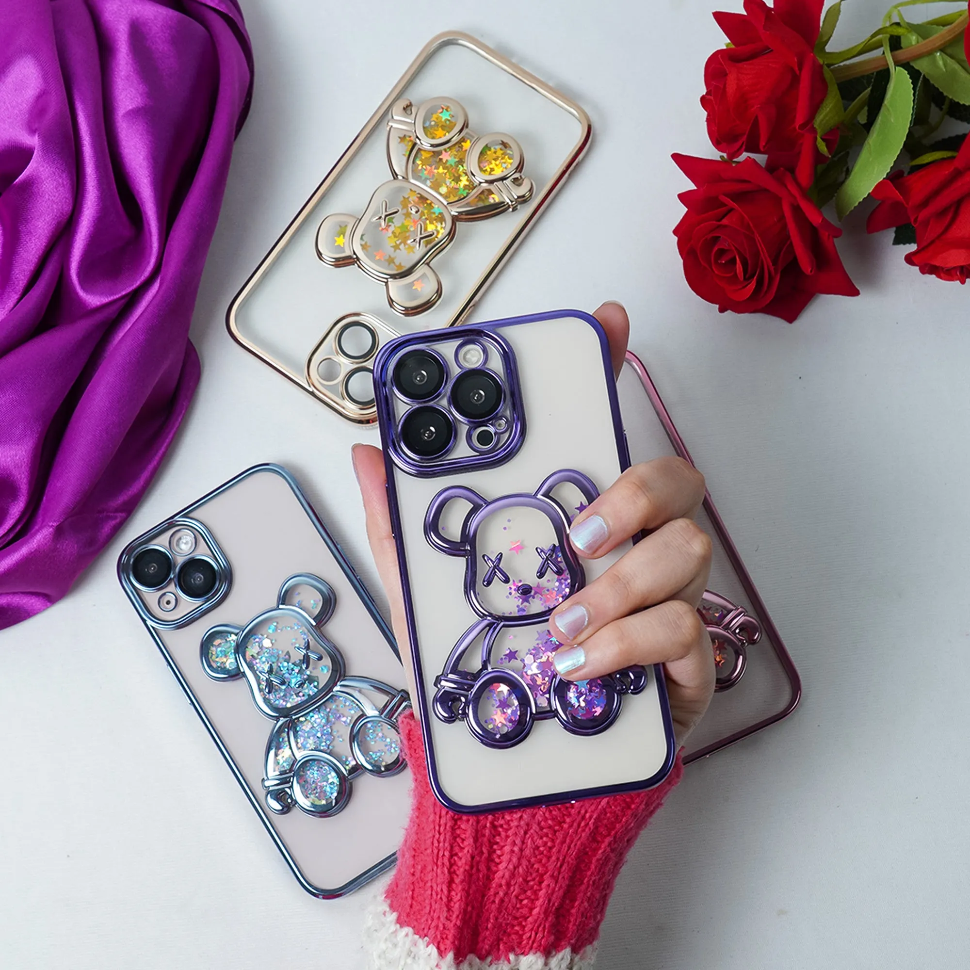 Transparent 3D Bear Protective Case