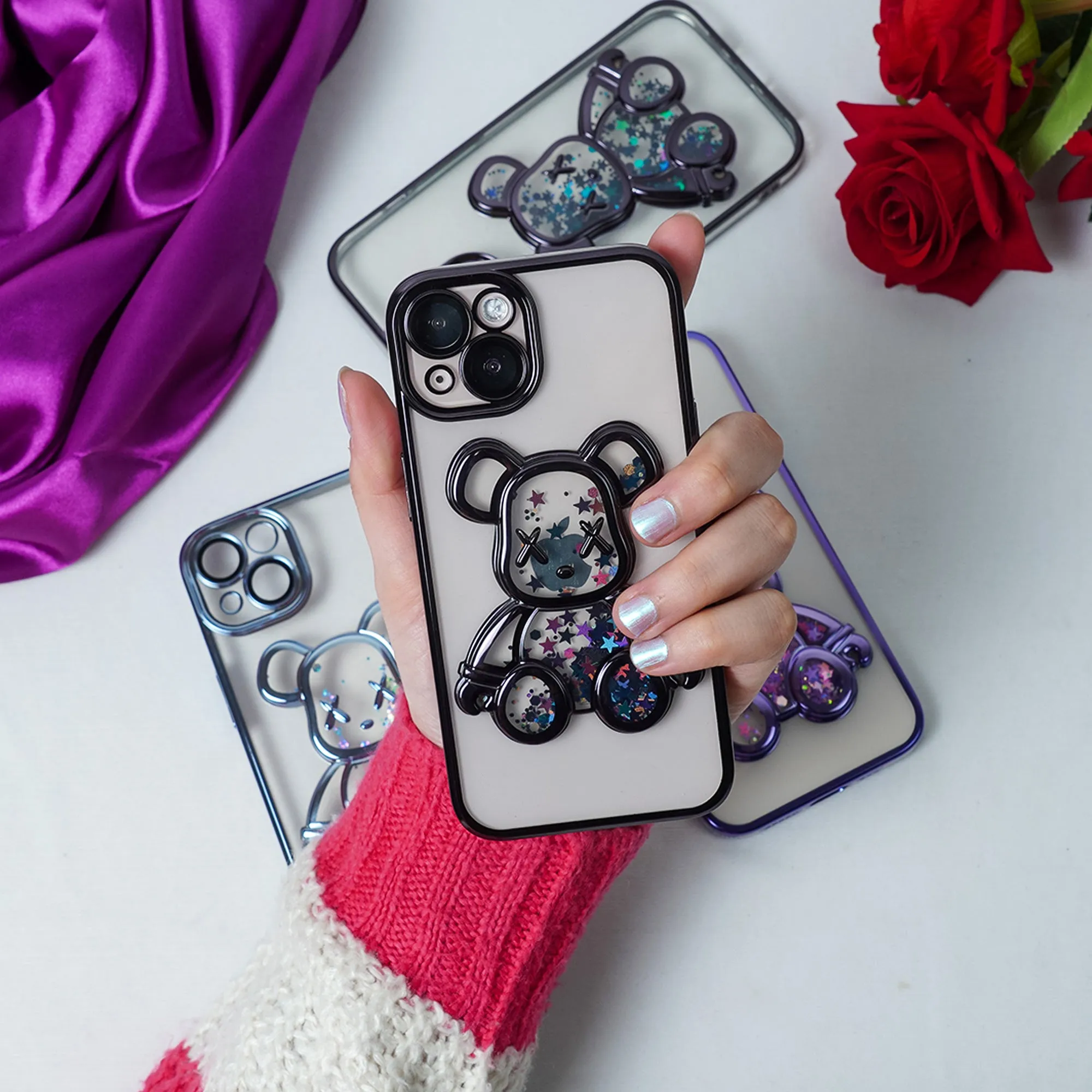 Transparent 3D Bear Protective Case