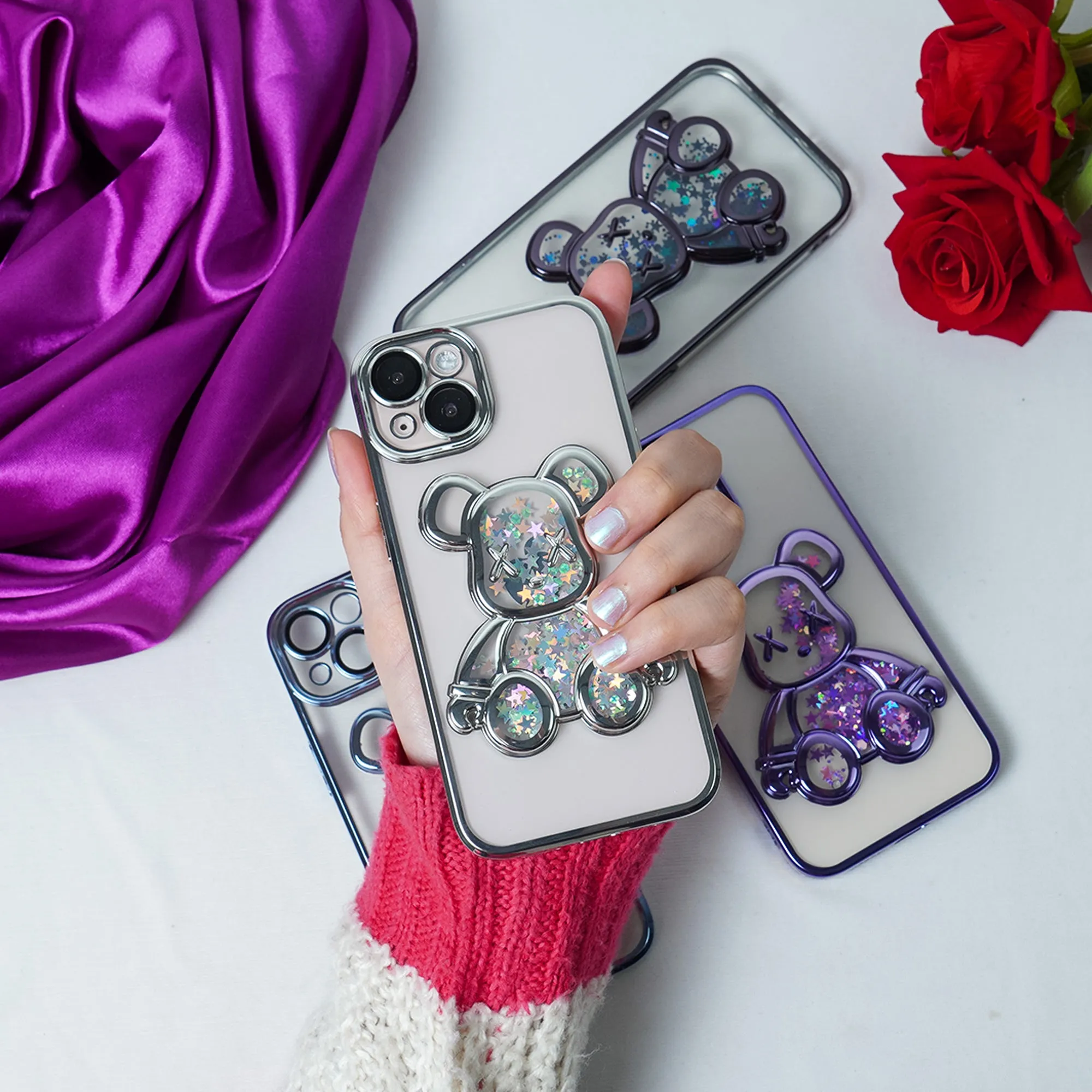 Transparent 3D Bear Protective Case