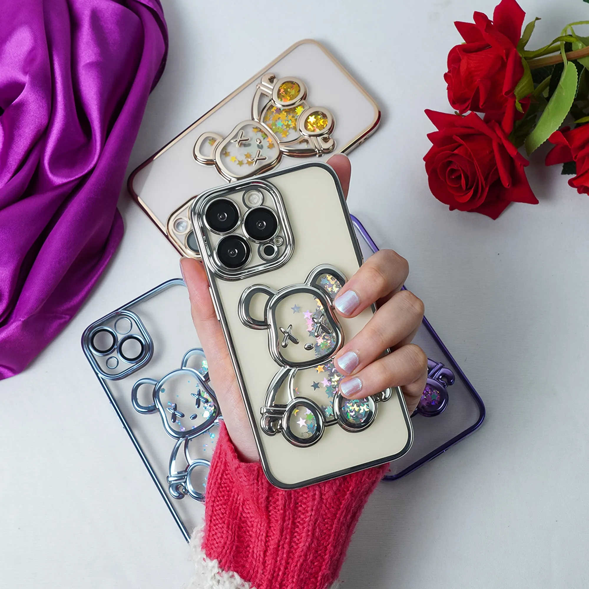 Transparent 3D Bear Protective Case