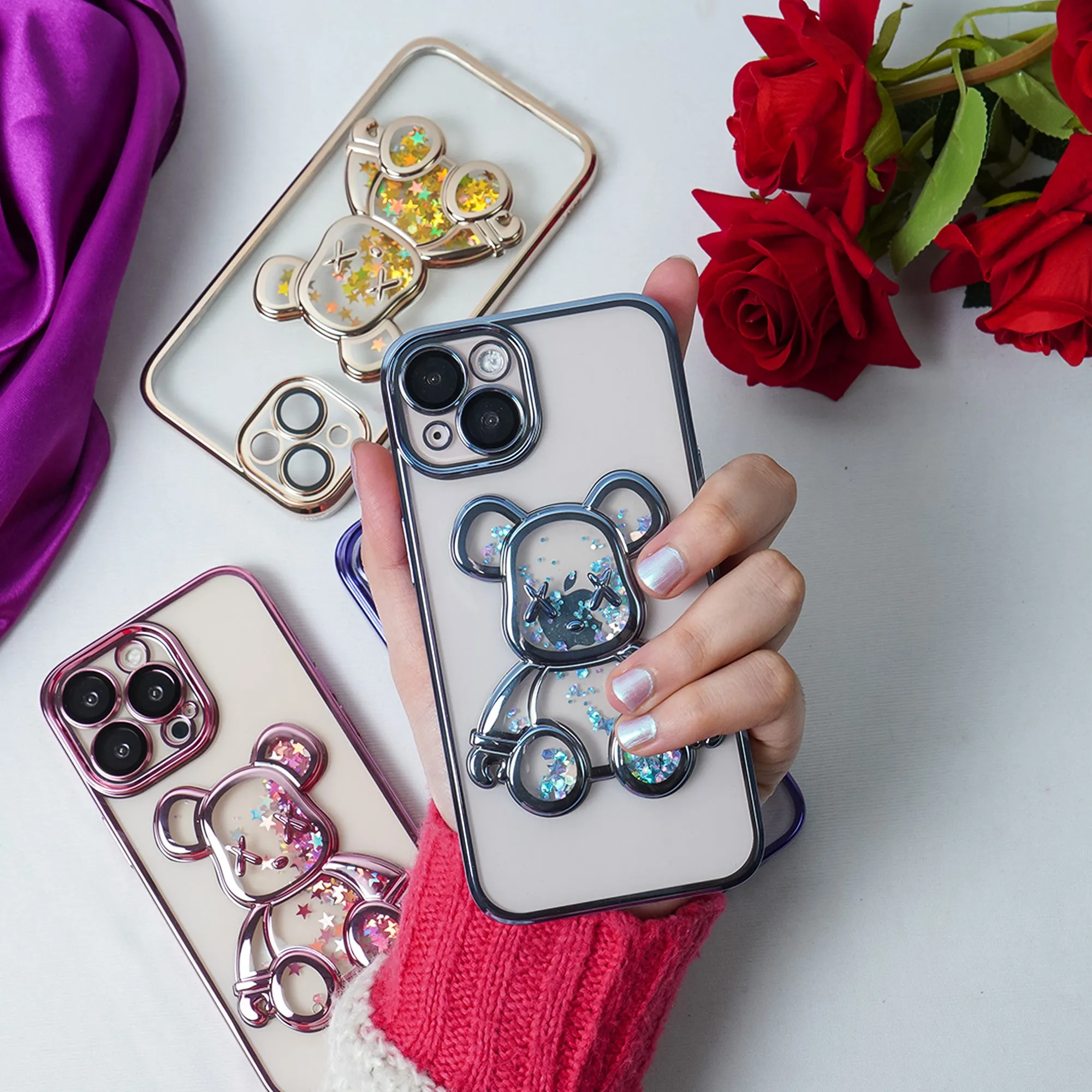 Transparent 3D Bear Protective Case