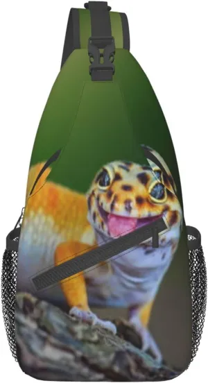 Travel Hiking Daypack Fashion Chest Bag Lizard Reptile Crossbody Backpack Sling Bag Chest Daypack For Men Women