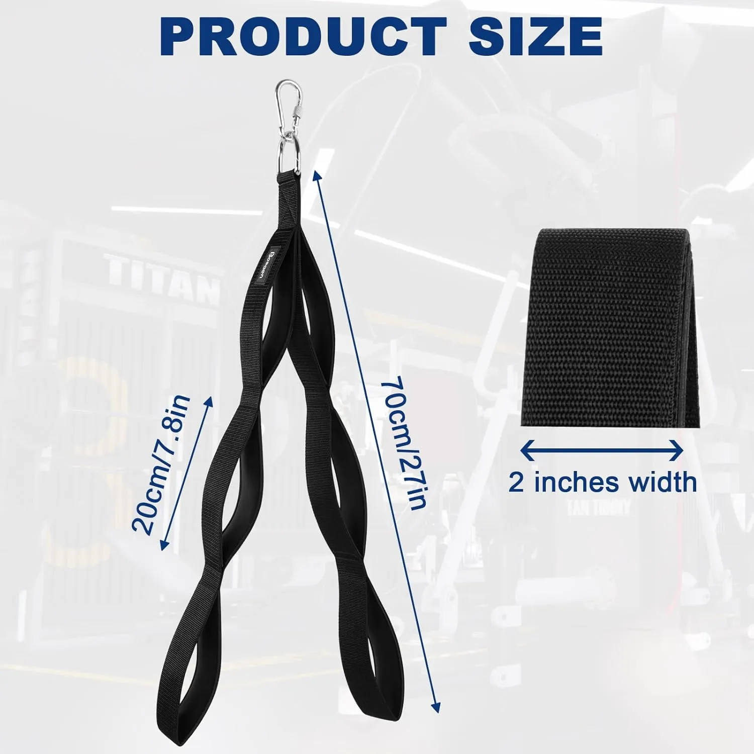 Tricep Rope Cable Attachment, Upgraded 3-in-1 Tricep Pull Down Attachment with 3 Lengths of Handles for Triceps, Back & Shoulders, Triceps Extension Straps Gym Equipment for Men & Women