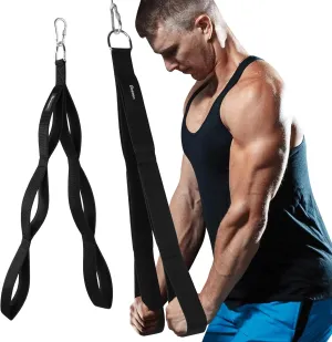 Tricep Rope Cable Attachment, Upgraded 3-in-1 Tricep Pull Down Attachment with 3 Lengths of Handles for Triceps, Back & Shoulders, Triceps Extension Straps Gym Equipment for Men & Women
