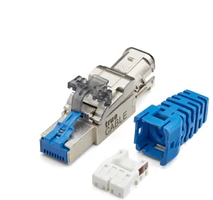 trueCABLE Cat6A Toolless Field Termination Plug, Shielded (STP), PoE   (4PPoE), TAA Compliant, ANSI/TIA & ISO/IEC Certified, CE Listed, Modular RJ45 Male Connector, 6 Pack
