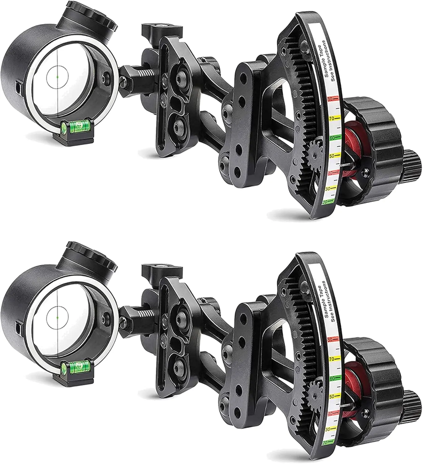 TruGlo Pro Power Dot Illuminated Adjustable Range Rover LED Bow Sight Accessory with Zero in Adjustment Dial and Quiver Mount, Black (2 Pack)