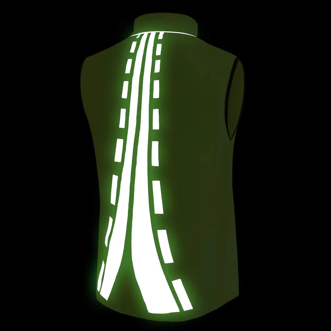 Tucoolracing High Visibility Cycling Vest Reflective Vest for Night Running Jogging Biking Motorcycle with 2 Reflective Safety Bands (Green, XL)