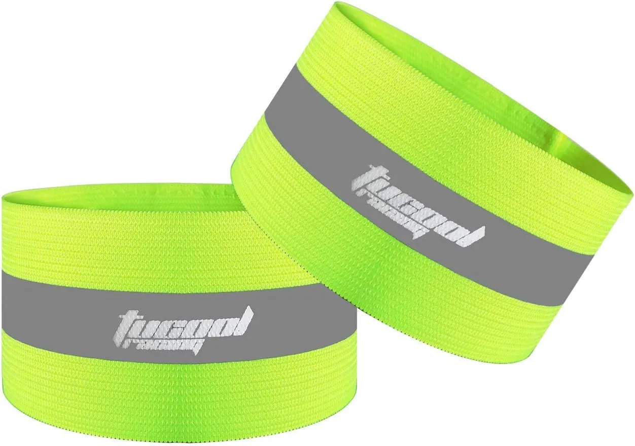 Tucoolracing Running Cycling Reflective Vest with Pocket with 2 High Visibility Running Safety Bands (Orange, XL)