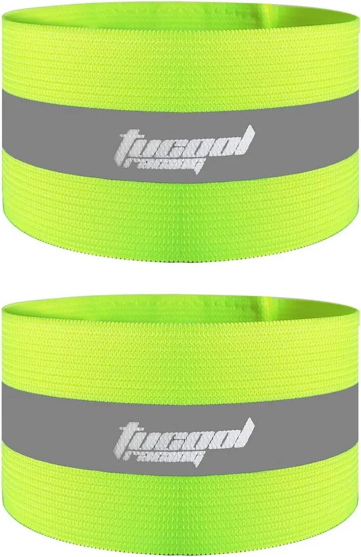 Tucoolracing Running Cycling Reflective Vest with Pocket with 2 High Visibility Running Safety Bands (Orange, XL)