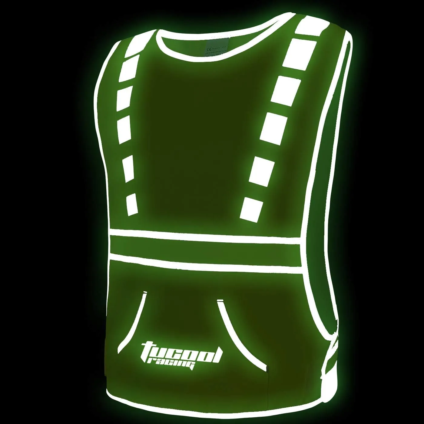 Tucoolracing Running Cycling Reflective Vest with Pocket with 2 High Visibility Running Safety Bands (Orange, XL)