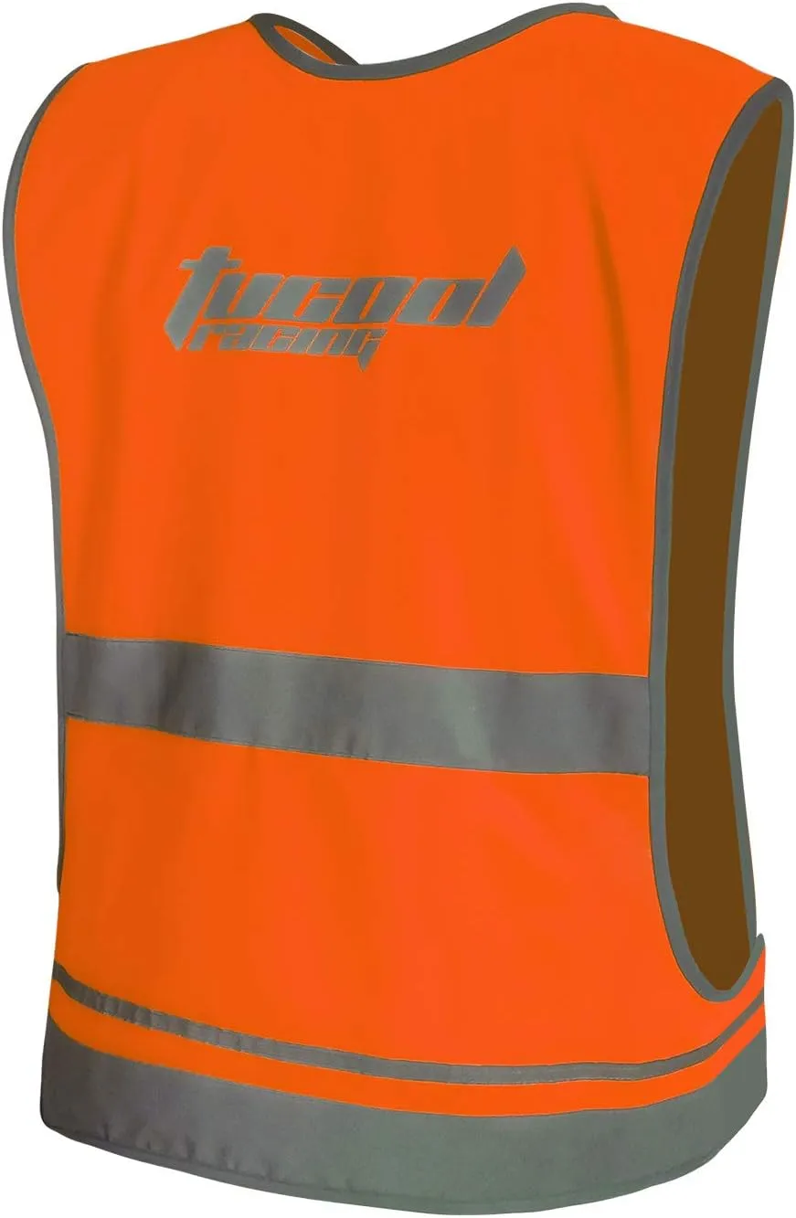 Tucoolracing Running Cycling Reflective Vest with Pocket with 2 High Visibility Running Safety Bands (Orange, XL)