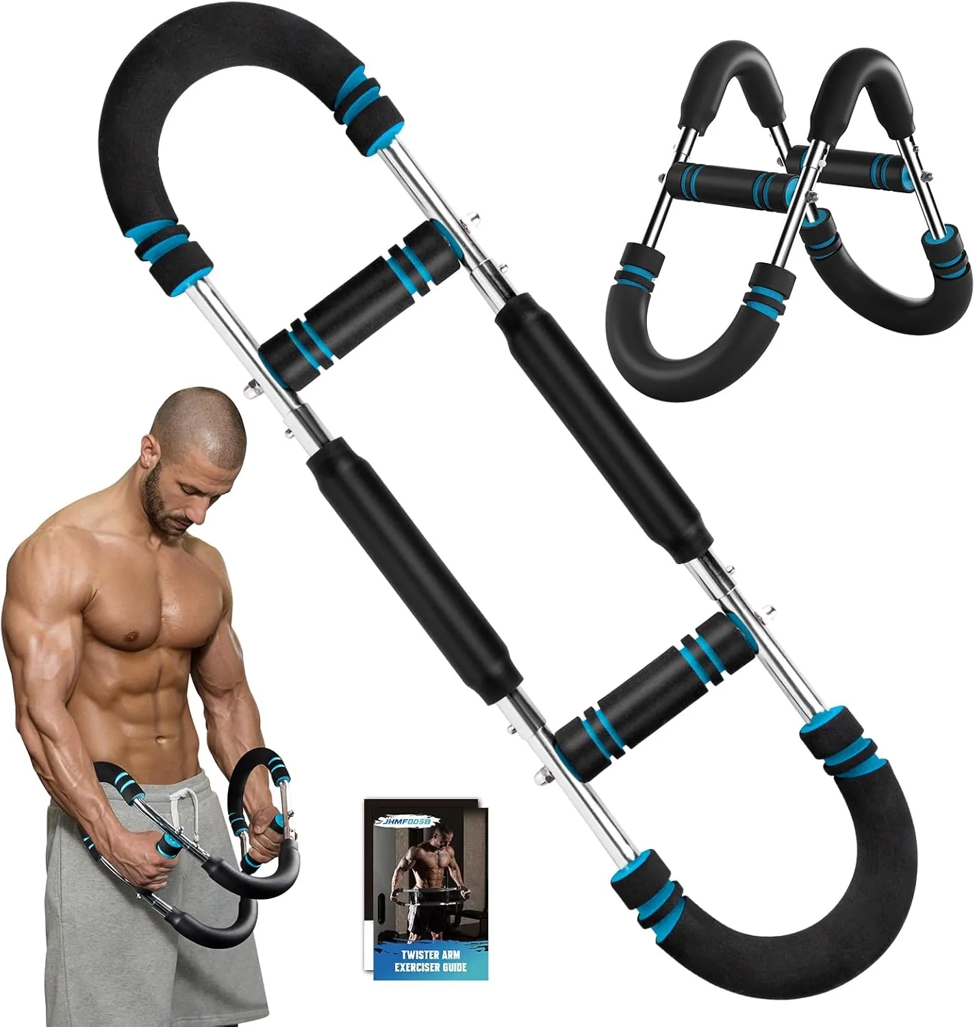 Twister Arm Trainer, 90-120 Lbs Adjustable Resistance Twister Arm Exerciser Chest Exerciser for Men, Portable Detachable Chest Workout Device Equipment for Chest Clip Muscle & Arm Strength