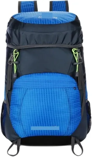Ultralight Camping Backpack Outdoor Sports Bags Mountain Pocket Hiking Rucksack Daypack Traveling Cotton Canvas Bag(Blue color)