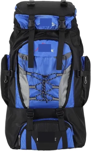 Ultralight Camping Backpack Outdoor Sports Bags Mountain Pocket Hiking Rucksack Daypack Traveling Cotton Canvas Bag(Blue)