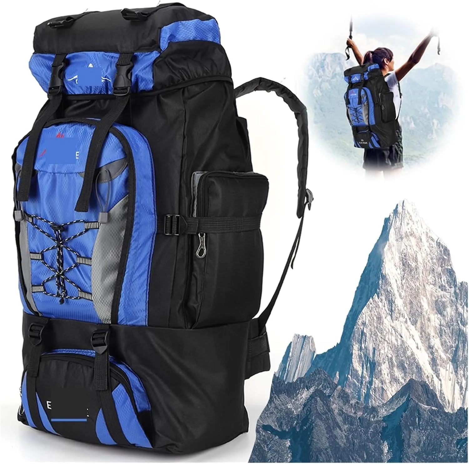 Ultralight Camping Backpack Outdoor Sports Bags Mountain Pocket Hiking Rucksack Daypack Traveling Cotton Canvas Bag(Red)