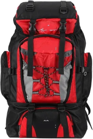 Ultralight Camping Backpack Outdoor Sports Bags Mountain Pocket Hiking Rucksack Daypack Traveling Cotton Canvas Bag(Red)