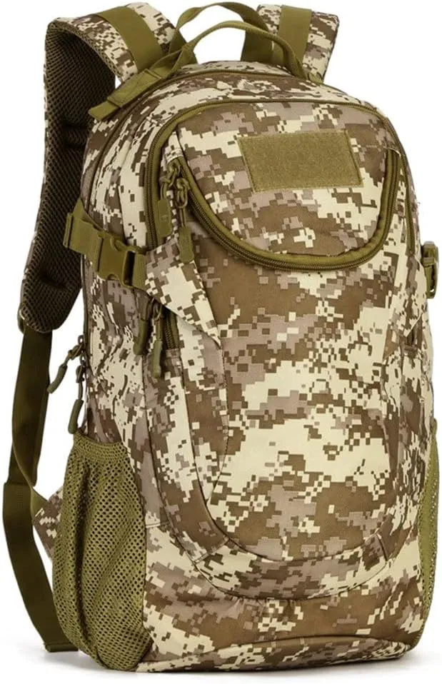 UNISTRENGH 25L Backpack Military Tactical Daypack Water-resistance Assault Gear Rucksack for Hunting Trekking Travelling (Desert Camo)