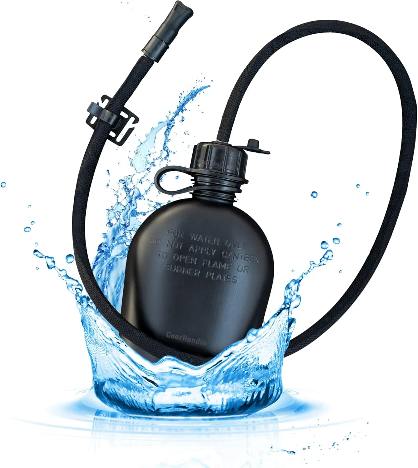 US Military Canteen Straw Kits (Black with Canteen)