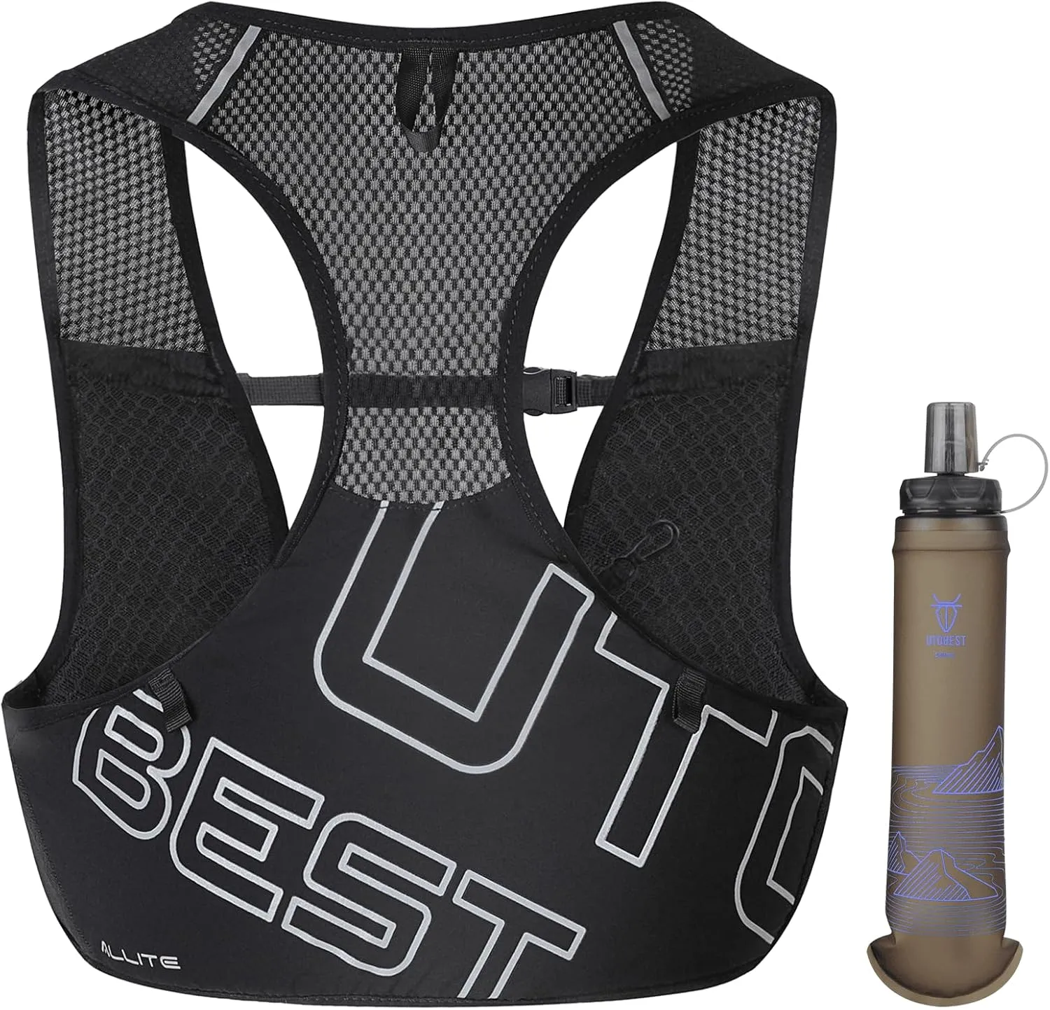 UTOBEST Running Vest for Women Men, Ultra-Light Minimalist Hydration Vest, Breathable Reflective Running Gear for Trail Hiking Jogging