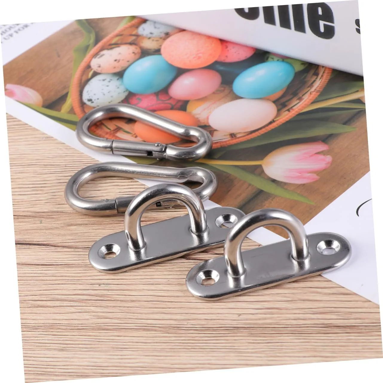 Vaguelly 6 Pcs Wall Anchors Hammock Hooks Marine Hanging Hardware Heavy Duty Clothes Rack U Hook Yoga Heavy Duty Coat Hangers Stainless Carabiner Heavy Duty Carabiner Snap Oval