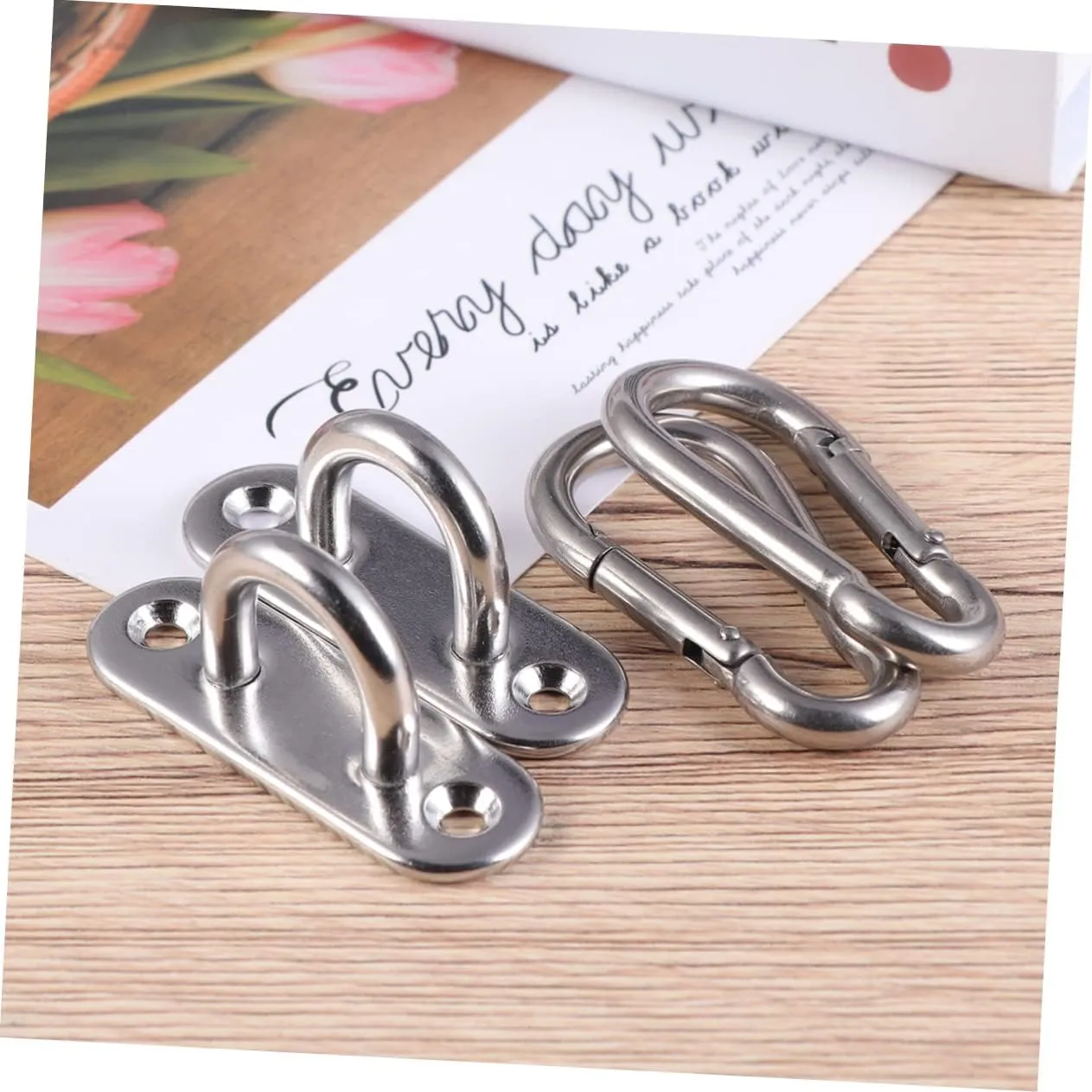 Vaguelly 6 Pcs Wall Anchors Hammock Hooks Marine Hanging Hardware Heavy Duty Clothes Rack U Hook Yoga Heavy Duty Coat Hangers Stainless Carabiner Heavy Duty Carabiner Snap Oval