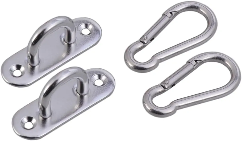 Vaguelly 6 Pcs Wall Anchors Hammock Hooks Marine Hanging Hardware Heavy Duty Clothes Rack U Hook Yoga Heavy Duty Coat Hangers Stainless Carabiner Heavy Duty Carabiner Snap Oval