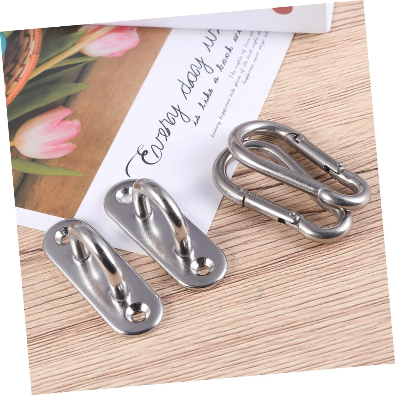 Vaguelly 6 Pcs Wall Anchors Hammock Hooks Marine Hanging Hardware Heavy Duty Clothes Rack U Hook Yoga Heavy Duty Coat Hangers Stainless Carabiner Heavy Duty Carabiner Snap Oval