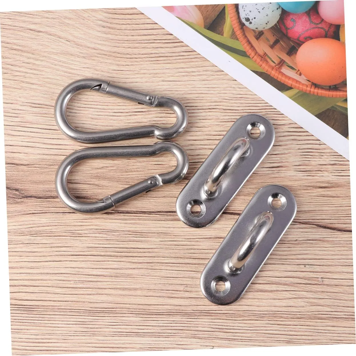 Vaguelly 6 Pcs Wall Anchors Hammock Hooks Marine Hanging Hardware Heavy Duty Clothes Rack U Hook Yoga Heavy Duty Coat Hangers Stainless Carabiner Heavy Duty Carabiner Snap Oval