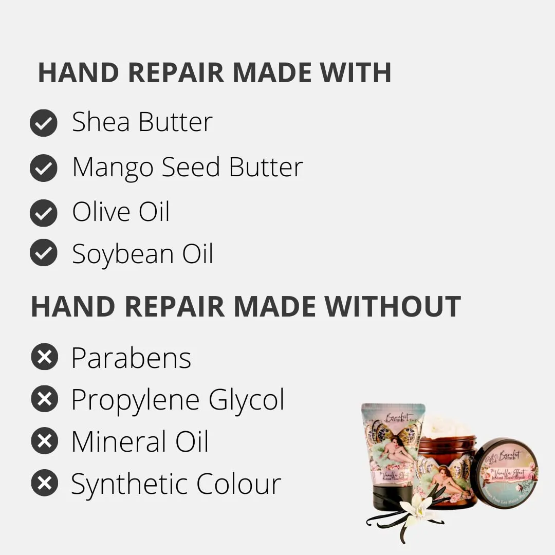 Vanilla Effect Bundle: Instant Hand Repair (3 oz), Mini Instant Hand Repair (1 oz), Argan Body Oil (0.27 oz)