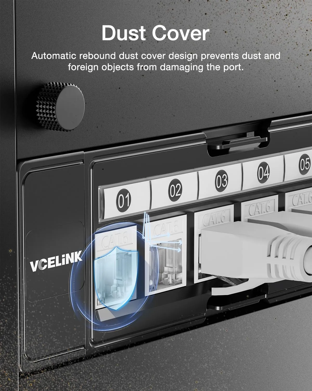 VCELINK RJ45 Cat6 Keystone Jacks, Dust-Proof Keystone Jacks,Slim Profile 25-Pack, 90-Degree Punch Down Ethernet Modular Jacks, UTP Keystone Jack Adapter, White