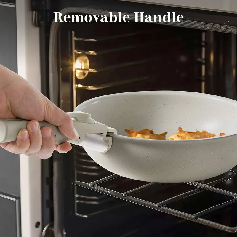 Versatile Nonstick Cookware Set with Detachable Handles