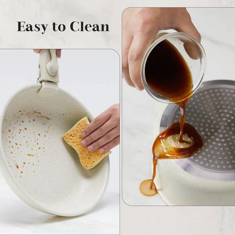 Versatile Nonstick Cookware Set with Detachable Handles