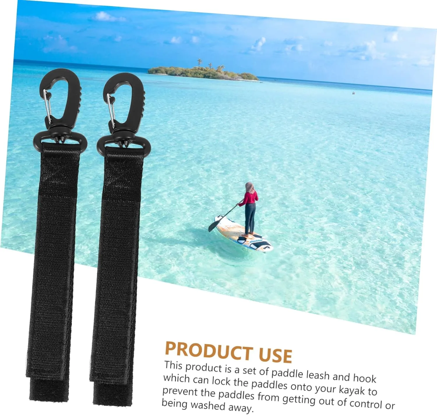 VICASKY Paddle Hook Kayak Bungee Paddle Holder Hooks Kayak Leash Kayak Paddle Kayaking Paddle Leash Paddle