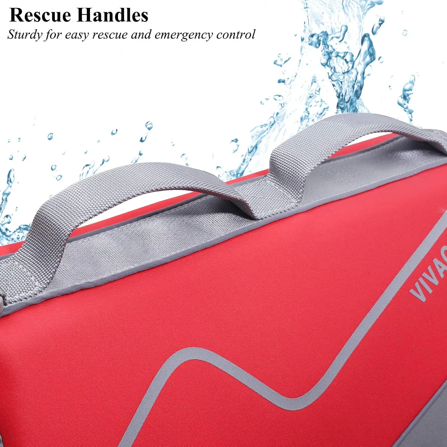 VIVAGLORY Neoprene Dog Life Jacket Doggy Life Jacket for Boating Hunting & Swimming, Lightweight with Leash Ring, L, Red