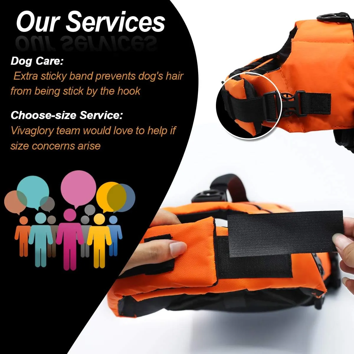 VIVAGLORY Ripstop Dog Life Jacket for Small Medium Large Dogs Boating, Dog Swimming Vest with Enhanced Buoyancy & Visibility, Bright Orange