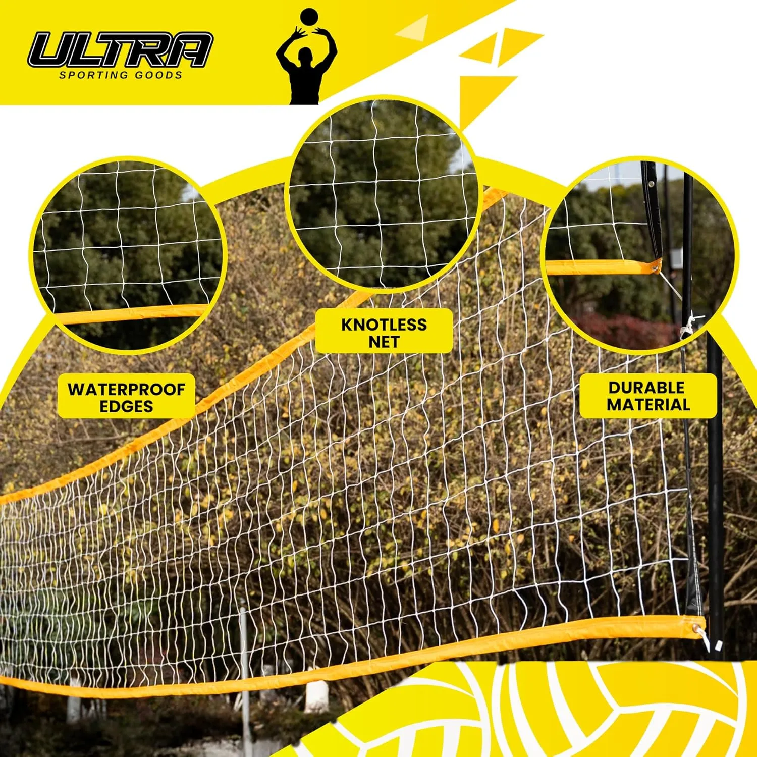 Volleyball Net Outdoor - Includes 32x3 Feet Regulation Size Net - Volleyball Net for Backyard, Beach, or Pool
