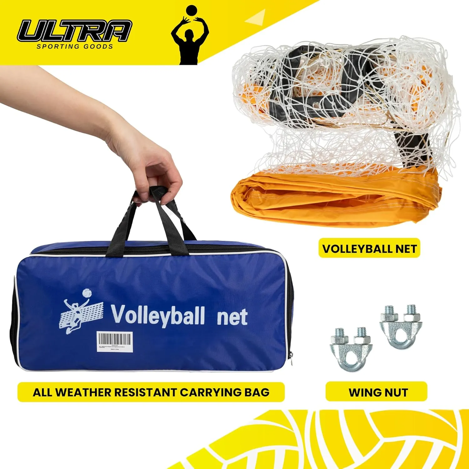 Volleyball Net Outdoor - Includes 32x3 Feet Regulation Size Net - Volleyball Net for Backyard, Beach, or Pool