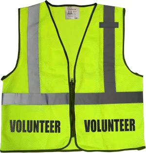 Volunteer vest for events with zipper closure.