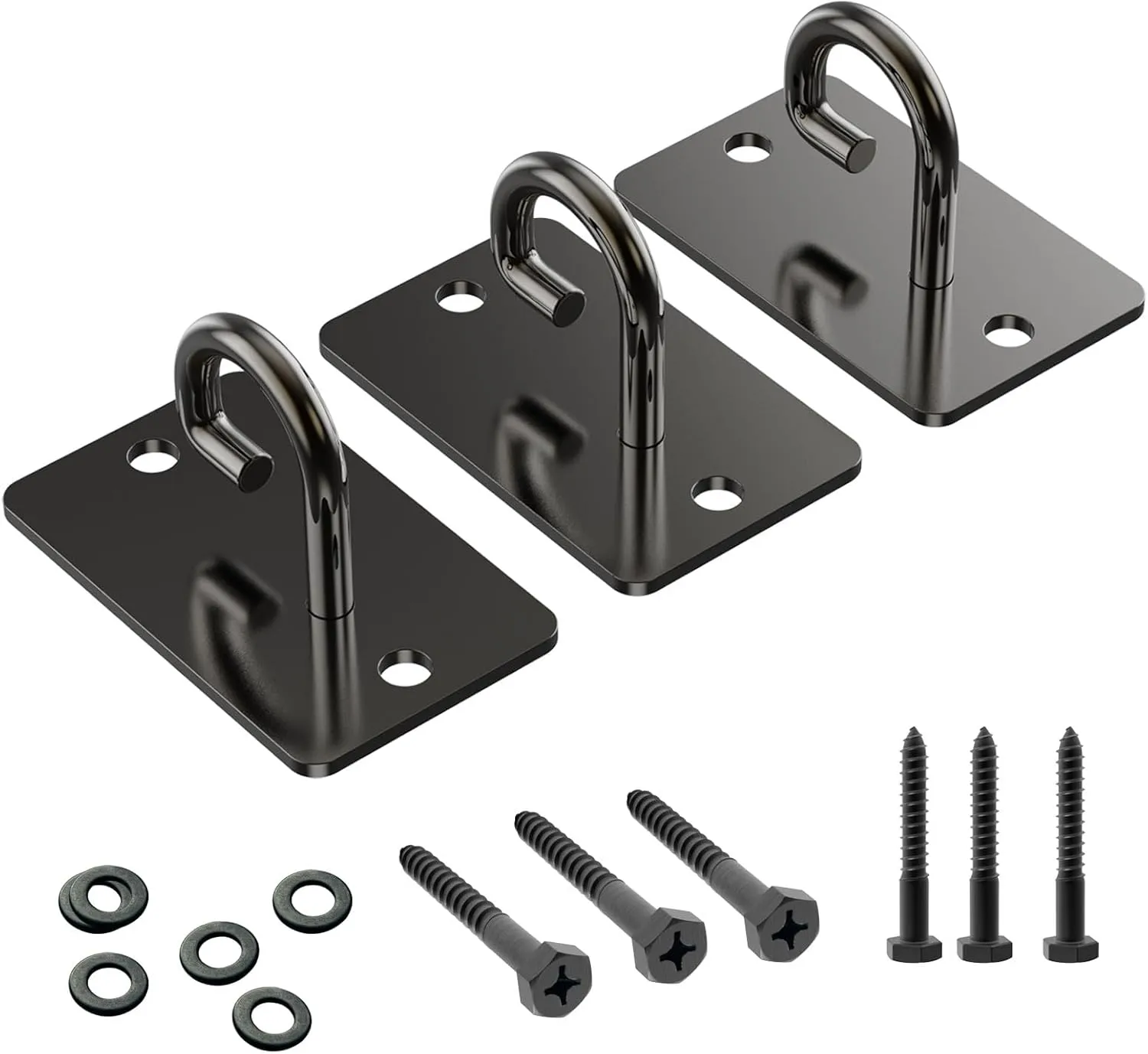Wall Mount Workout Anchors for Resistance Bands,Body Weight Straps,Strength Training, Yoga, Home Gym, Physical Therapy Exercise and Closed Loop Bands (Gun-Black)