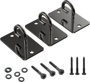 Wall Mount Workout Anchors for Resistance Bands,Body Weight Straps,Strength Training, Yoga, Home Gym, Physical Therapy Exercise and Closed Loop Bands (Gun-Black)