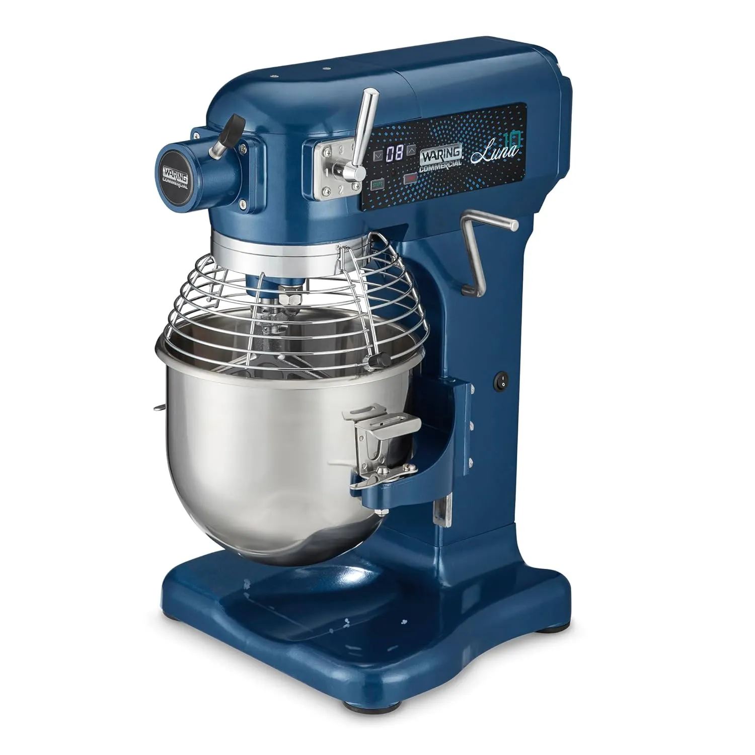 Waring Commercial Planetary Stand Mixer, 10 Qt. Stainless Steel Bowl, 3 Speeds, Digital Timer, 3/4 HP Motor, Includes Dough Hook, Chef’s Whisk, Mixing Paddle, Ideal for Baking and Food Prep WSM10LT