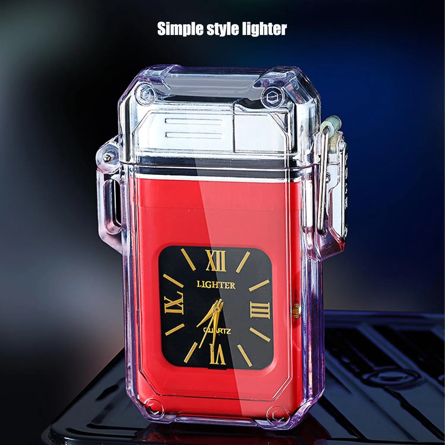 Waterproof Lighter, Windproof Lighter, Butane Blue Flame Lighter, Outdoor Lighter, Men's Gift(Orange)
