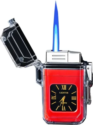 Waterproof Lighter, Windproof Lighter Butane Blue Flame Outdoor Men's Gift(#390967)