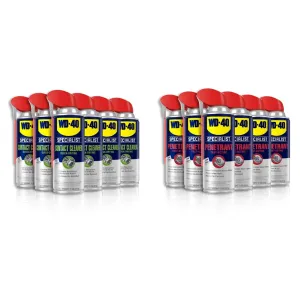 WD-40 Specialist Contact Cleaner Spray, 11 oz. [6-PACK] & Specialist Penetrant with SMART STRAW SPRAYS 2 WAYS, 11 OZ [6-Pack]