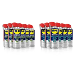 WD-40 Specialist Contact Cleaner Spray, 11 oz. [6-PACK] Specialist White Lithium Grease Spray with SMART STRAW SPRAYS 2 WAYS, 10 OZ [6-Pack]