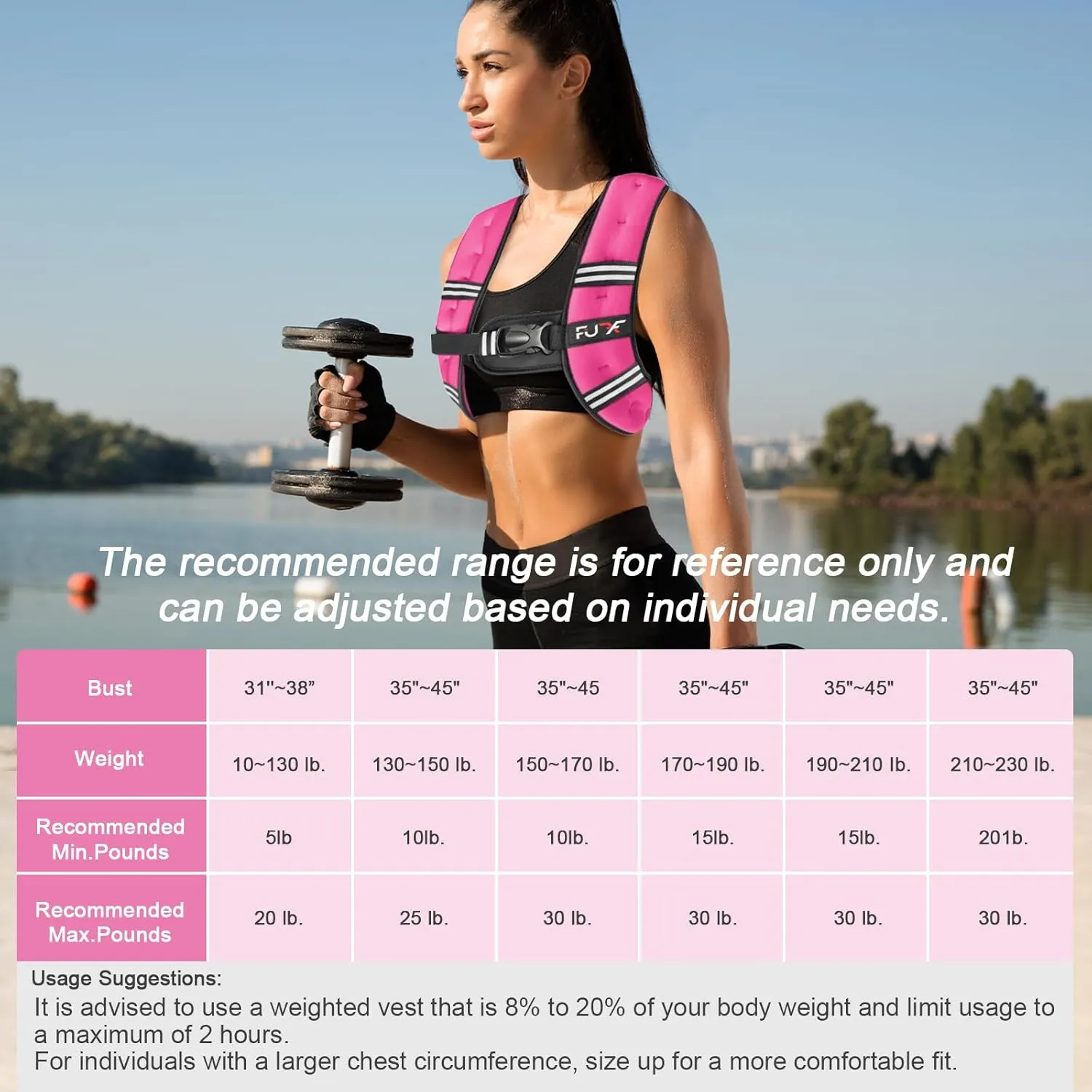 Weighted Vest 5lb/10lb/15lb/20lb/25lb/30lb Weights with Reflective Stripe, Weighted Vest for Men Women Strength Training Running Walking Jogging