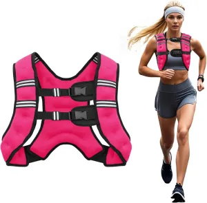 Weighted Vest, 6lb/8lb/12lb/16lb/20lb/25lb/30lb Weight Vest for Men Women, Body Weight Vests Adjustable with Reflective Stripe for Strength Training, Running, Training Workout, Jogging, Walking
