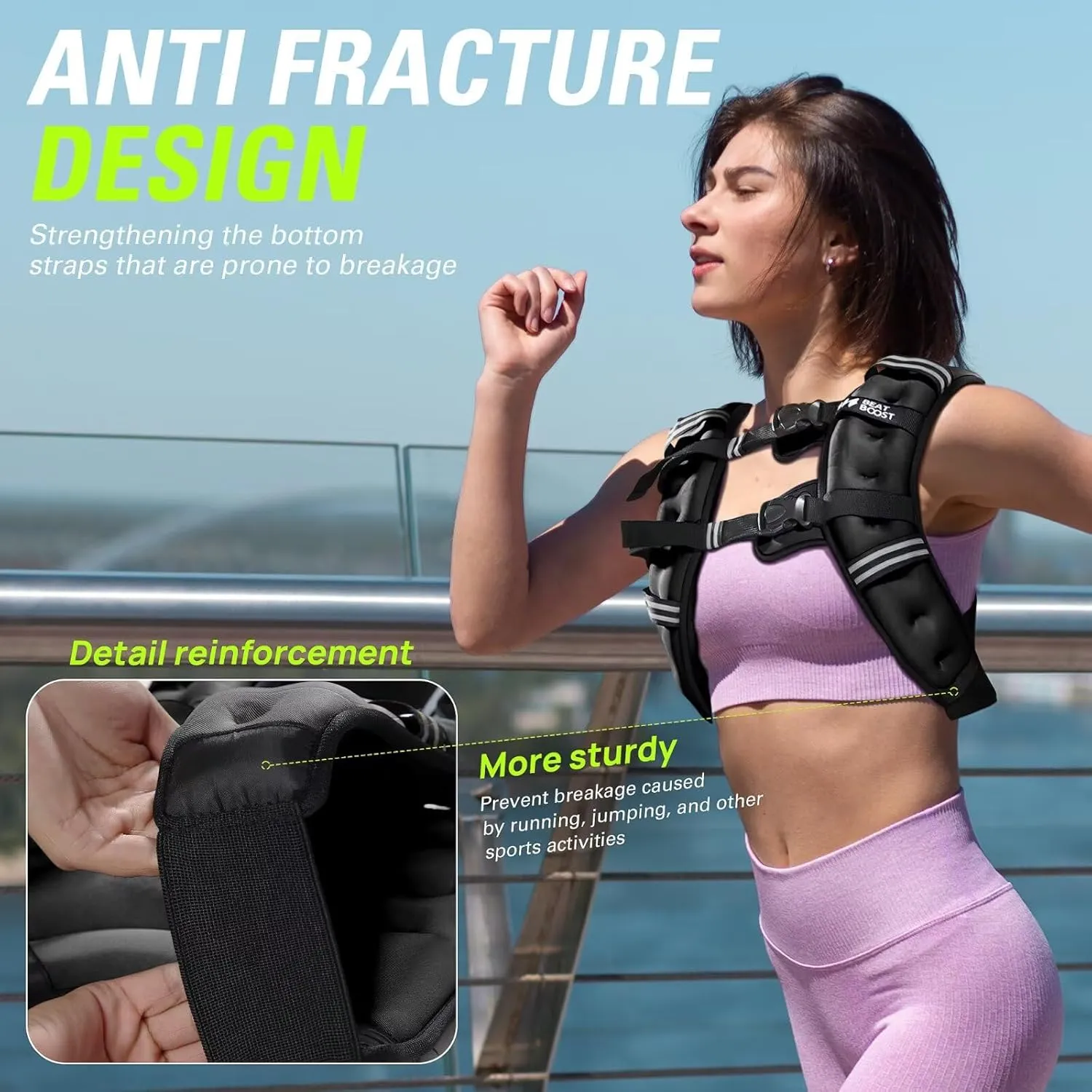 Weighted Vest for Women Men BeatBoost 5 10 15 20 25 30 lb Weight Vest with Ironsand for Walking Strength Training Running Workout