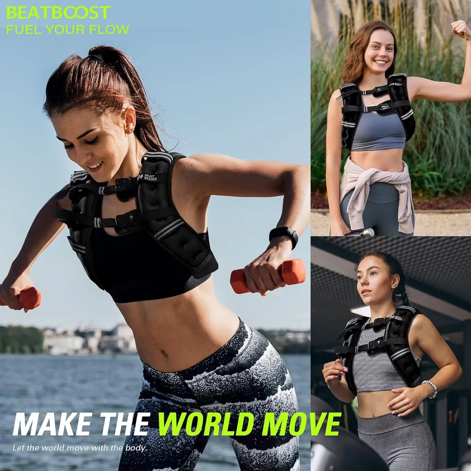 Weighted Vest for Women Men BeatBoost 5 10 15 20 25 30 lb Weight Vest with Ironsand for Walking Strength Training Running Workout